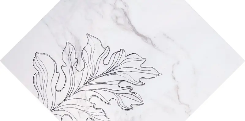 Korting Rochelle fleur form dekor - obkládačka inzerto 14,8x22,5 bílá (6005554)