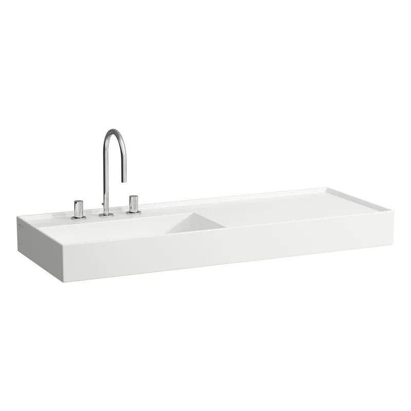Kartell by Laufen - umyvadlo nábytkové 120x46, odkládací plocha vpravo, bez otvoru pro baterii, bez přepadu (H8133320001121) Merkproduct