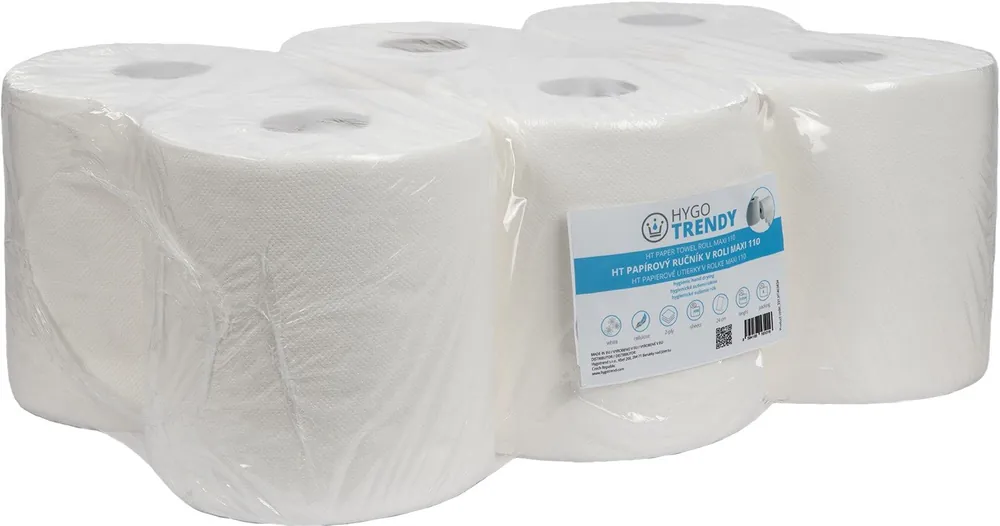Snelle Levering Papírový ručník Hygotrendy, v roli MAXI 110, 2 vrstvy, bílý, 1 x 6 rolí (331.HT211106)