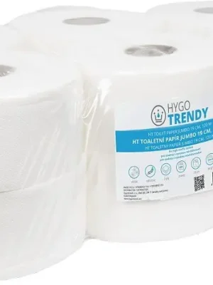 Korting Toaletní papír jumbo 19 cm Hygotrendy, 120 m, 19 cm/9,5 cm, 2 vrstvy, bílý, 1x12 rolí (341.HT211212)
