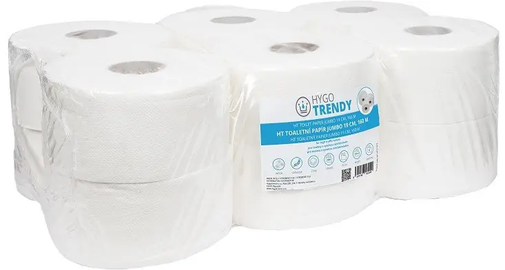 Speciale Aanbieding Toaletní papír jumbo 19 cm Hygotrendy, 160 m, 19 cm/9,5 cm, 2 vrstvy, bílý, 1x12 rolí (341.HT211612)