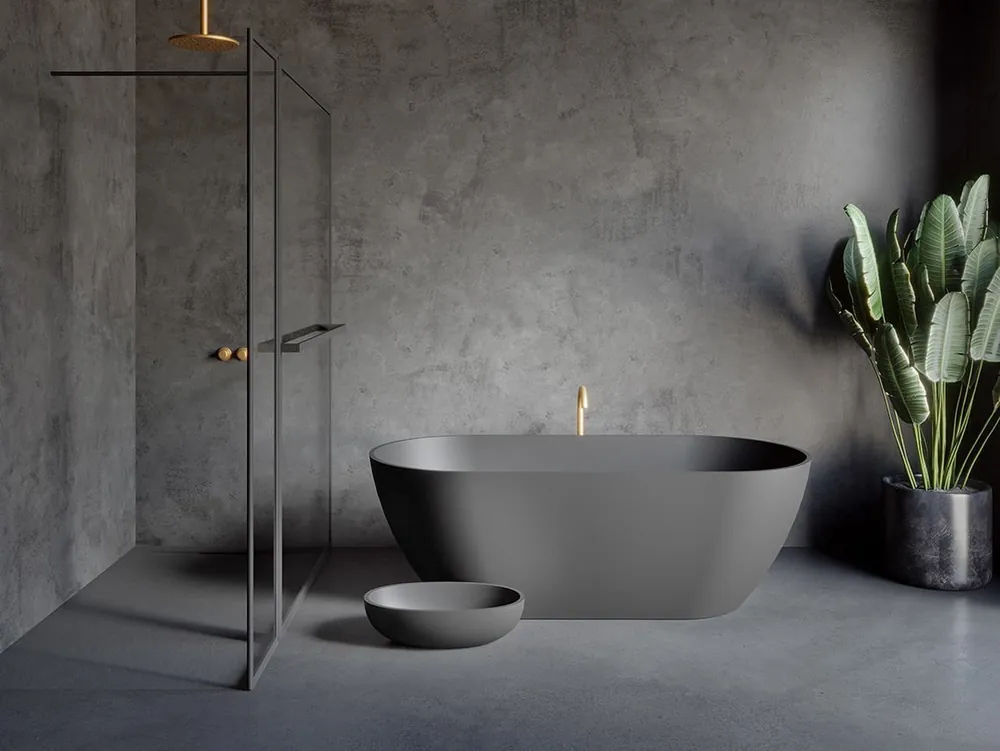 Vana Riho Bilbao Color 170 Anthracite Matt - 170x80, litý mramor (B118001080) Beperkt Aanbod