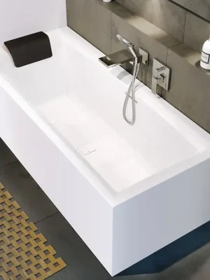 Nejnovější Verze Vana Riho Still Square Fall Plug & Play Corner 180 P - 180x80, napouštění přepadem (B099060005)