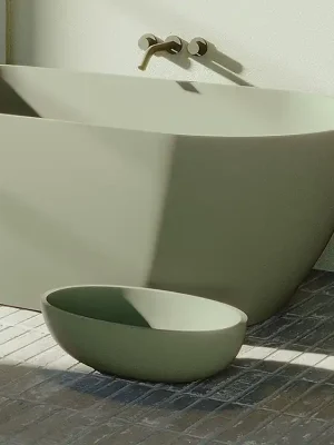 Vysoce Kvalitní Umyvadlo Escala Moss Green - 55x32 cm, litý mramor (W030001Z22)
