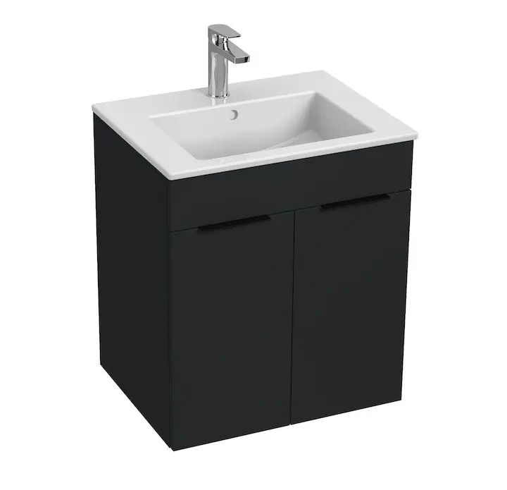 Cube - skříňka s umyvadlem 55 cm, 2 dvířka, antracit mat (H4536111763521) Meest Verkocht
