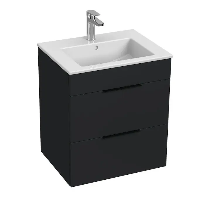 Shop Nu Cube - skříňka s umyvadlem 55 cm, 2 zásuvky, antracit mat (H4536121763521)