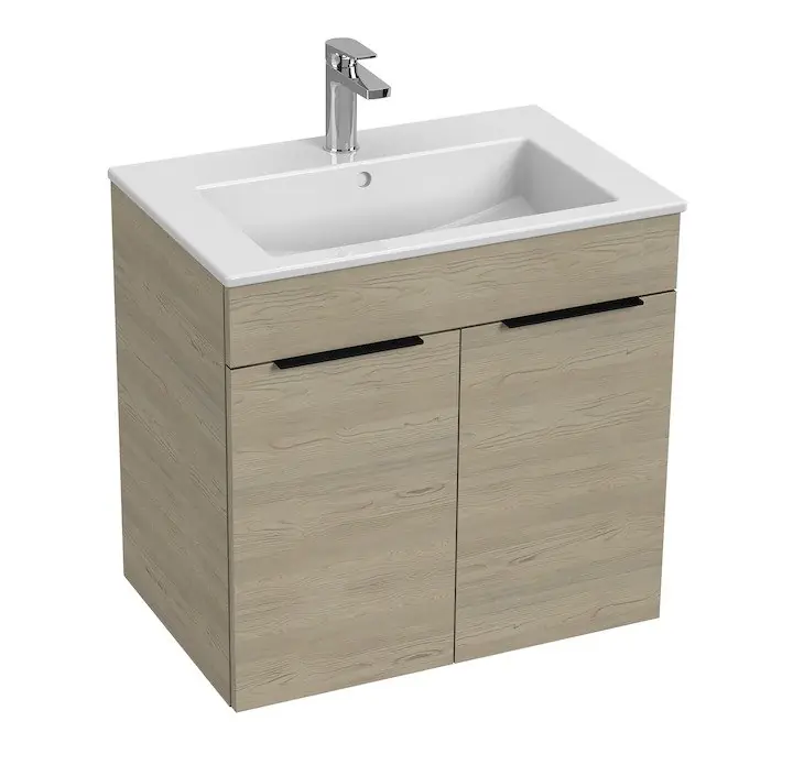 Finale Uitverkoop Cube - skříňka s umyvadlem 65 cm, 2 dvířka, jasan (H4536011765141)