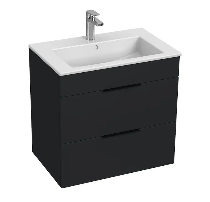 Cube - skříňka s umyvadlem 65 cm, 2 zásuvky, antracit mat (H4536021763521) Betrouwbaar