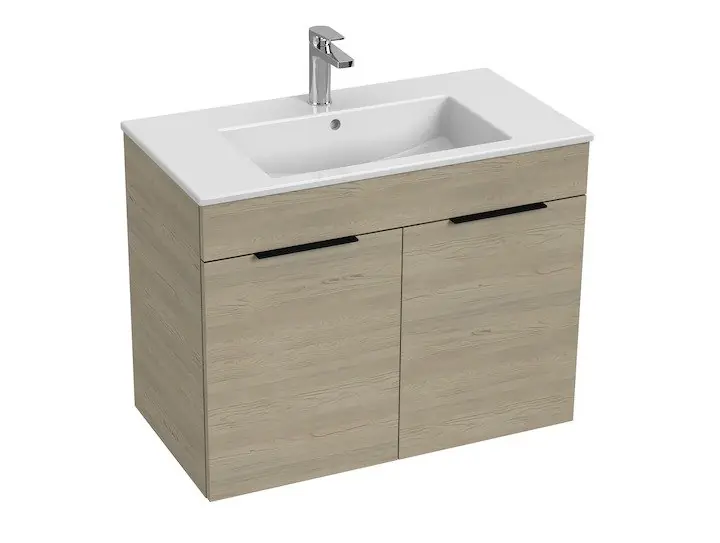 Beperkte Voorraad Cube - skříňka s umyvadlem 80 cm, 2 dvířka, jasan (H4537521765141)