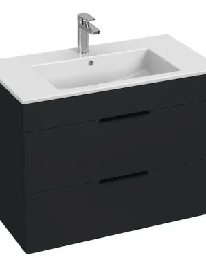 Koop Online Cube - skříňka s umyvadlem 80 cm, 2 zásuvky, antracit mat (H4537621763521)
