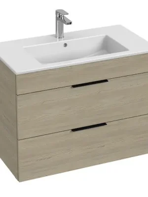 Rechtstreeks Van De Fabrikant Cube - skříňka s umyvadlem 80 cm, 2 zásuvky, jasan (H4537621765141)