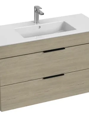 Betrouwbaar Cube - skříňka s umyvadlem 100 cm, 2 zásuvky, jasan (H4536521765141)