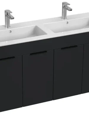 Beperkt Aanbod Cube - skříňka s dvojumyvadlem 120 cm, 4 dvířka, antracit mat (H4536611763521)