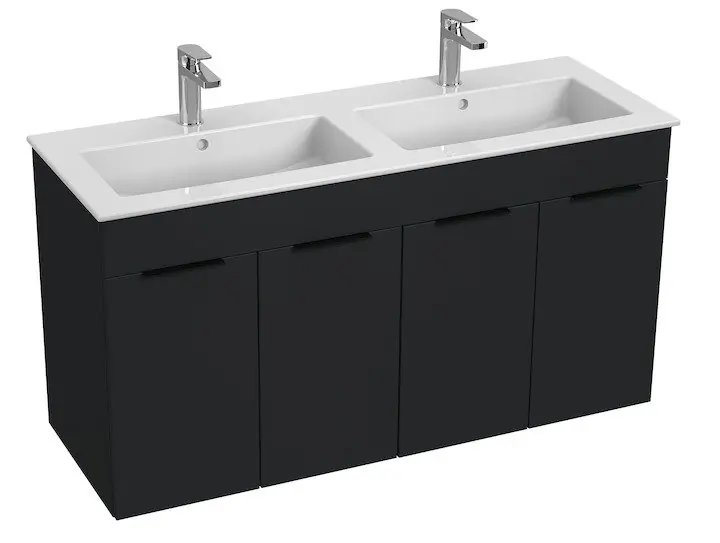 Beperkt Aanbod Cube - skříňka s dvojumyvadlem 120 cm, 4 dvířka, antracit mat (H4536611763521)