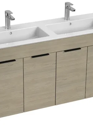Cube - skříňka s dvojumyvadlem 120 cm, 4 dvířka, jasan (H4536611765141) Dagaanbieding