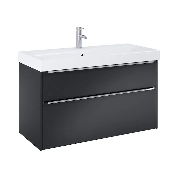 Pure - skříňka pod umyvadlo 100 cm, 2 zásuvky, černá matná (H40B2364023532) Beperkte Voorraad