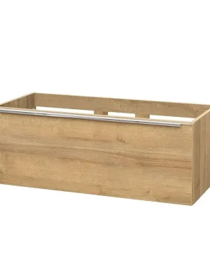 Mailo, koupelnová skříňka 101 cm, dub Riviera, úchytka chrom (CN527S) Nieuw