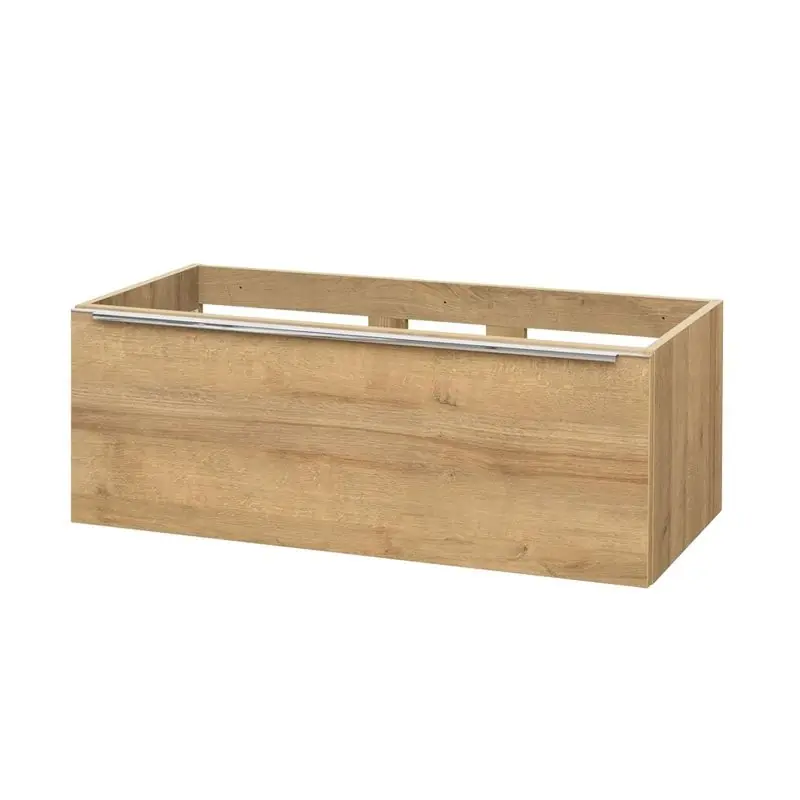 Mailo, koupelnová skříňka 101 cm, dub Riviera, úchytka chrom (CN527S) Nieuw