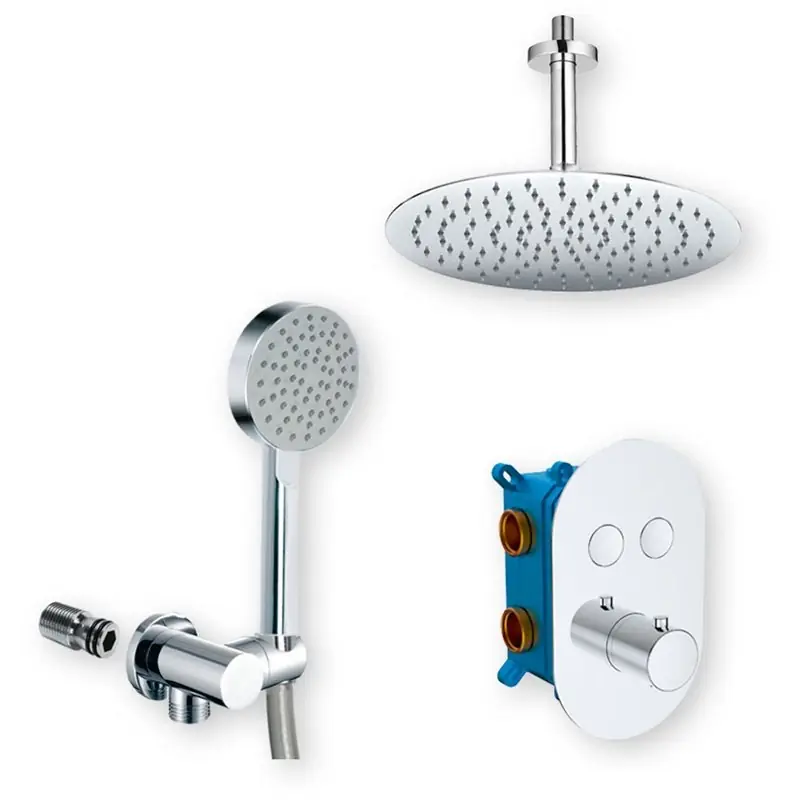 Sprchová sada s termostatickou podomítkovou tlačítkovou baterií - 2-cestná - oválný kryt (CB60106TB4) Flitsaanbieding