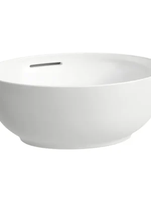 Alessi One - umyvadlová mísa s přepadem 45x40, oválná, vč. keramické krytky odpadního ventilu (H8189764001091) Beperkt Aanbod