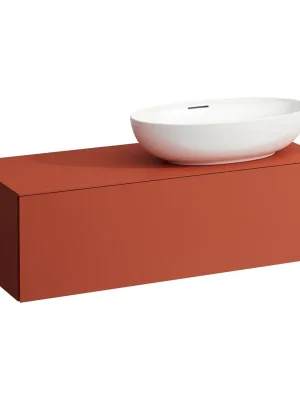 Alessi One - zásuvkový element 1200, s 1 zásuvkou, s výřezem vpravo, pro umyvadlo H818975/6, H818977/8, terracotta (H4303130972691) Aanbieding