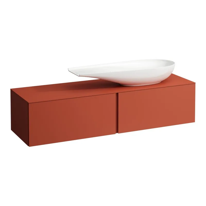 Alessi One - zásuvkový element 1600, se 2 zásuvkami, s výřezem vpravo, pro umyvadlo H818974, terracotta (H4303430972691) Betaalbaar
