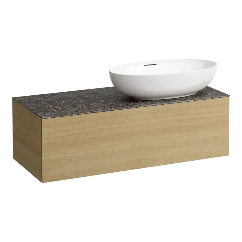 Beperkte Voorraad Alessi One - zásuvkový element 1200, s jednou zásuvkou, s výřezem vpravo, top Marrone Naturale, pro umyvadlo H818975/6, H818977/8, světlý dub (H4323130972501)