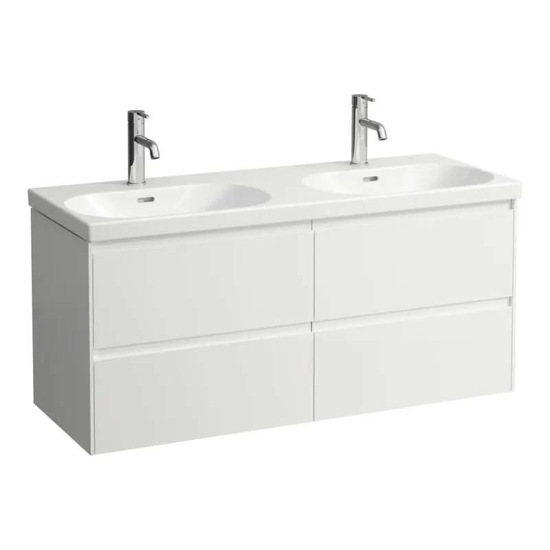 Lani - skříňka 118,5x44 pod dvojumyvadlo H814081, 4 zásuvky, bílá matná (H4035741122601) Op = Op