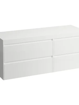 Zlevněný Lani - modulární sestava 140 cm, bez výřezu, se 4 zásuvkami zásuvkový element 80 vlevo+zásuvkový element 60 vpravo, bílá matná (H4045801122601)