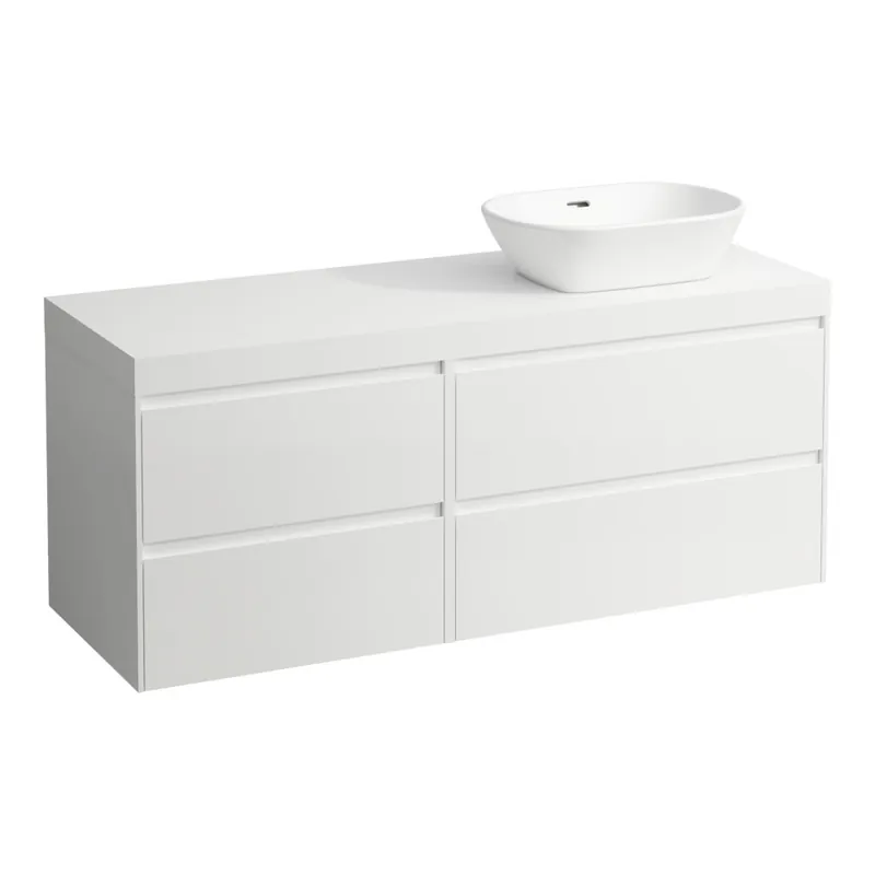 Lani - modulární sestava 140 cm, výřez vpravo, se 4 zásuvkami zásuvkový element 80 vpravo+zásuvkový element 60 vlevo, bílá matná (H4045831122601) Alleen Vandaag