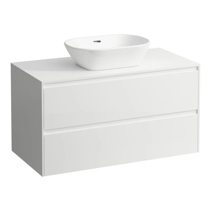 Lani - zásuvkový element 100 cm, s výřezem uprostřed, se 2 zásuvkami, bílá matná (H4043211122601) Uitverkoop