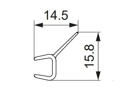 Svislé těsnění na 6 mm skla, pro Cadura (82215.KD) Meest Verkocht