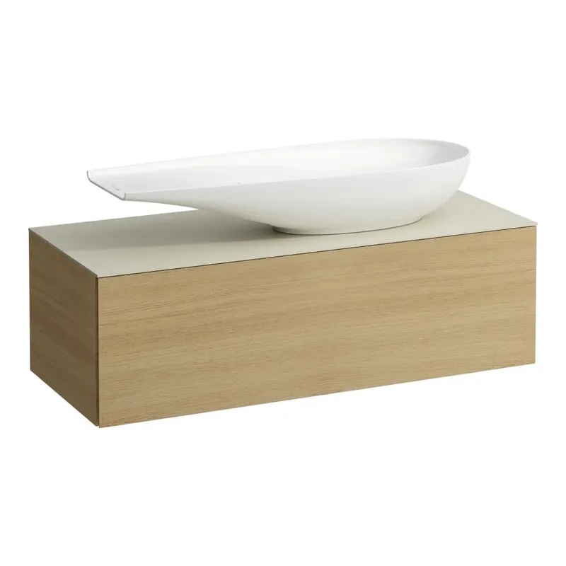 Superprijs Alessi One - zásuvkový element 1200, s jednou zásuvkou, s výřezem vpravo, top Calce Avorio, pro umyvadlo H818974, světlý dub (H4313230972501)
