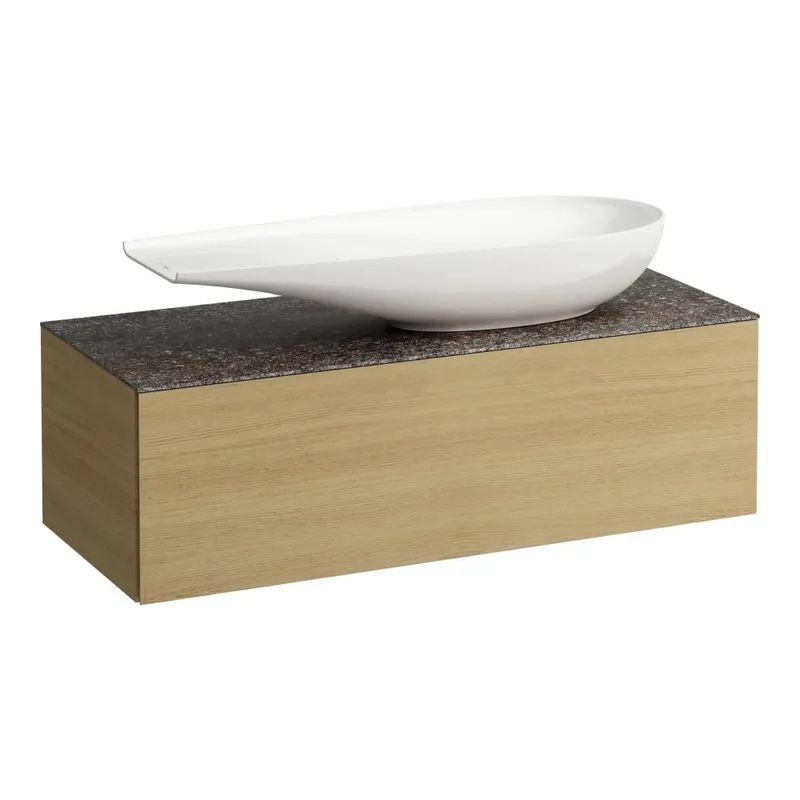 Alessi One - zásuvkový element 1200, s jednou zásuvkou, s výřezem vpravo, top Marrone Naturale, pro umyvadlo H818974, světlý dub (H4323230972501) Koop Online