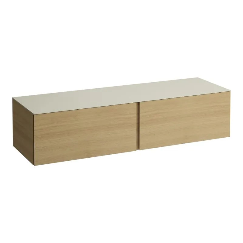 Alessi One - zásuvkový element 1600, se 2 zásuvkami, bez výřezu, top Calce Avorio, světlý dub (H4313300972501) Beperkte Voorraad