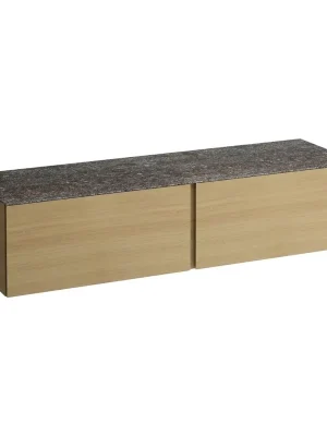 Alessi One - zásuvkový element 1600, se 2 zásuvkami, bez výřezu, top Marrone Naturale, světlý dub (H4323300972501) Nieuw