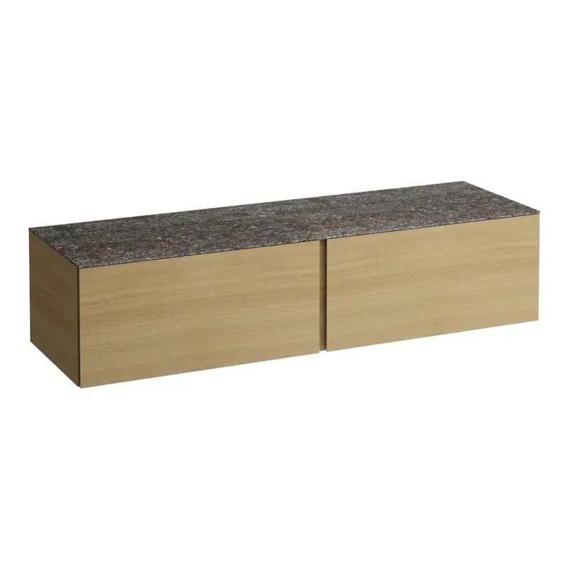 Alessi One - zásuvkový element 1600, se 2 zásuvkami, bez výřezu, top Marrone Naturale, světlý dub (H4323300972501) Nieuw