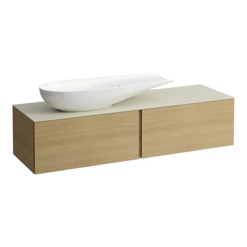 Alessi One - zásuvkový element 1600, se 2 zásuvkami, s výřezem vlevo, top Calce Avorio, pro umyvadlo H818974, světlý dub (H4313420972501) Exclusieve Aanbieding