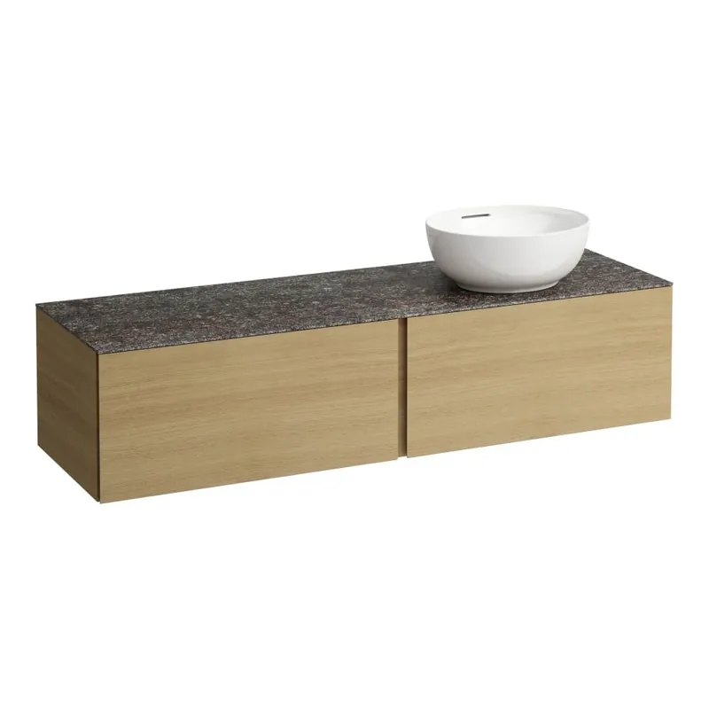 Meest Verkocht Alessi One - zásuvkový element 1600, se 2 zásuvkami, s výřezem vpravo, top Marrone Naturale vč. otvoru pro baterii, pro umyvadla H818975/6, H818977/8, světlý dub (H4323560972501)
