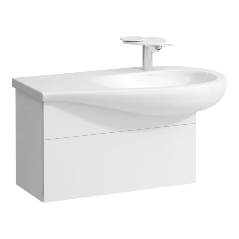 Alessi One - skříňka pod umyvadlo 900, s 1 zásuvkou, s výřezem pro sifon vpravo, pro umyvadlo H814976, bílá matná (H4304110972601) Merkproduct