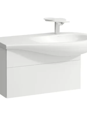 Alessi One - skříňka pod umyvadlo 1200, s 1 zásuvkou, s výřezem pro sifon vpravo, pro umyvadlo H814974, bílá matná (H4304310972601) Hoge Kwaliteit