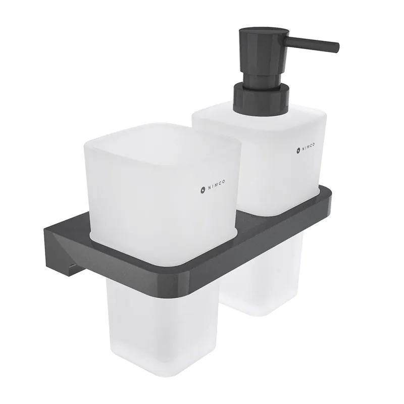 Maya - dávkovač s pohárkem na kartáčky, sklo, pumpička mosaz (MAC 2905831H-T-90) Dagaanbieding