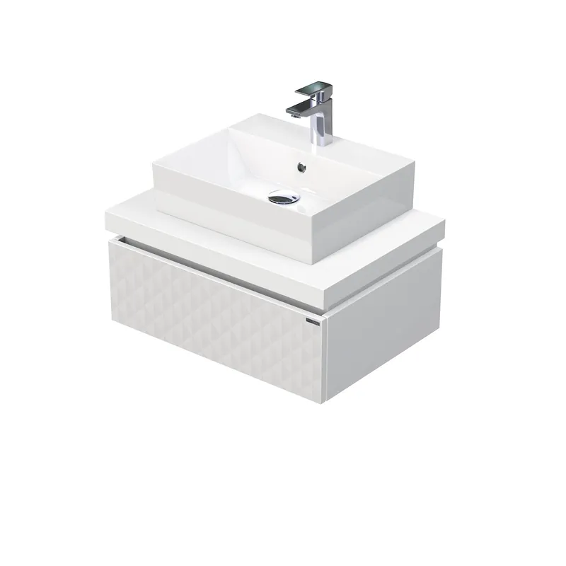 Desk 3D - skříňka 70 cm s umyvadlem na desku, 1 zásuvka, závěsná, bílá (DE 54 3D 70 STORM 1Z B073) Lage Kosten