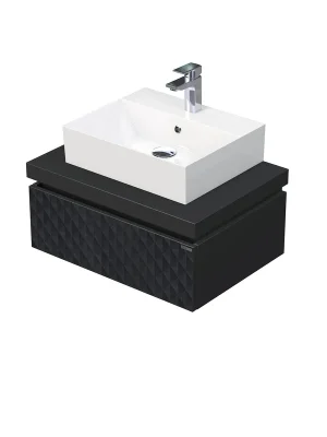 Desk 3D - skříňka 70 cm s umyvadlem na desku, 1 zásuvka, závěsná, černá (DE 54 3D 70 STORM 1Z U129) Cenový Hit