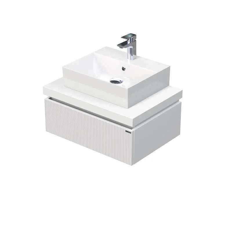 Op = Op Desk 3D - skříňka 70 cm s umyvadlem na desku, 1 zásuvka, závěsná, bílá (DE 54 3D 70 STORM 1Z A8916)