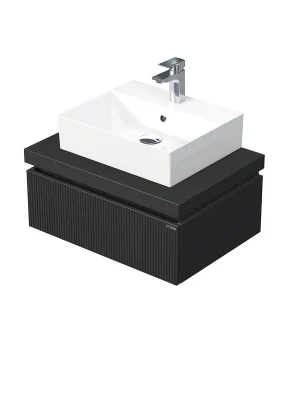 Desk 3D - skříňka 70 cm s umyvadlem na desku, 1 zásuvka, závěsná, černá (DE 54 3D 70 STORM 1Z A9276) Odeslání Ihned