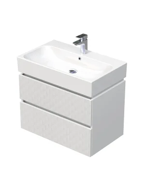 Storm 3D - spodní skříňka pod umyvadlo 75 cm, 2 zásuvky, závěsná, bílá (STORM 3D 75 2Z B073) Levný