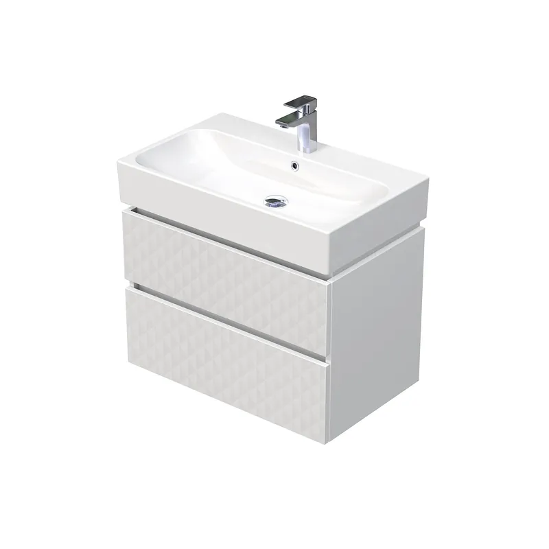 Storm 3D - spodní skříňka pod umyvadlo 75 cm, 2 zásuvky, závěsná, bílá (STORM 3D 75 2Z B073) Lage Kosten