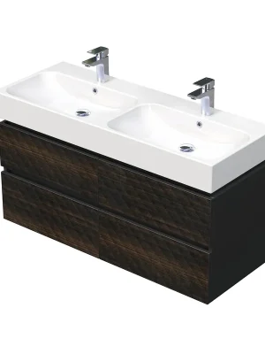 Storm 3D - spodní skříňka pod dvojumyvadlo 120 cm, 4 zásuvky, závěsná, dřevodekor (STORM 3D 120D 4Z LR29) Akce