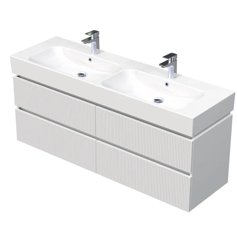 Gecertificeerd Storm 3D - spodní skříňka pod dvojumyvadlo 150 cm, 4 zásuvky, závěsná, bílá (STORM 3D 150D 4Z A8916)
